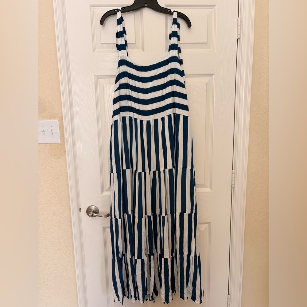 NEW! Navy Blue and White Striped Dress